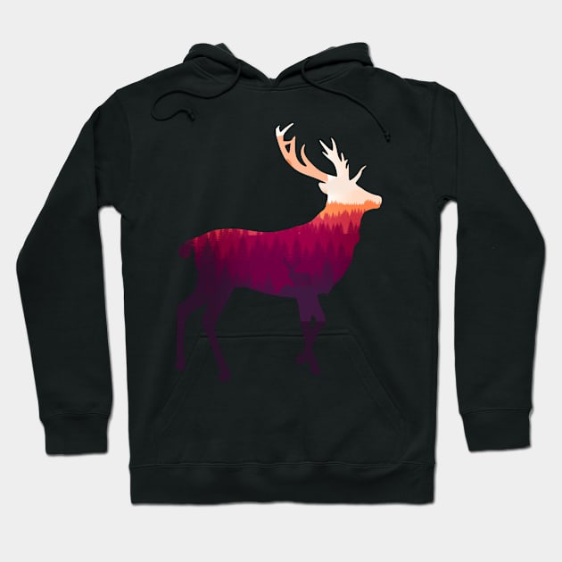 Stag Deer Buck - King of the Forest Hoodie by ballhard